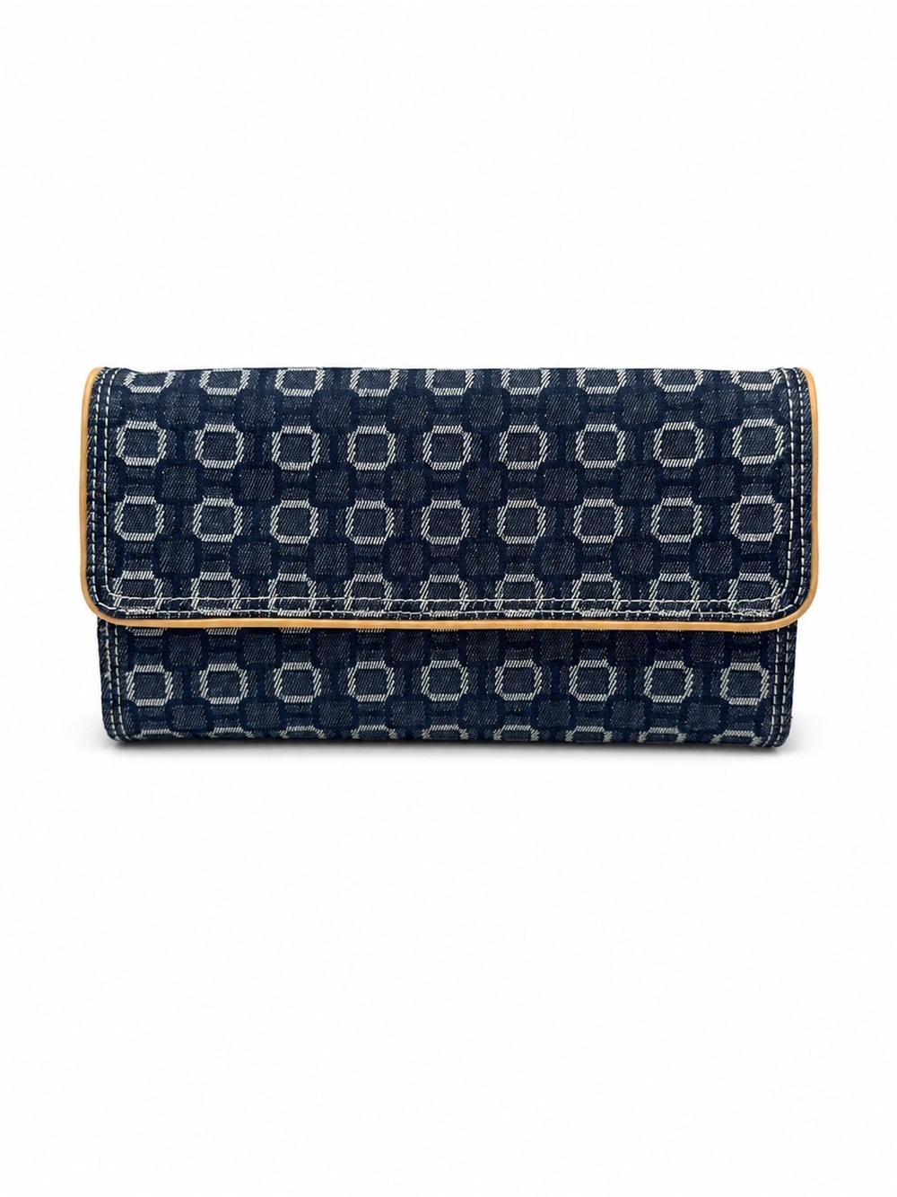 Nine West Navy Geometric Print Checkbook Wallet Organiser w/ Card Holder Insert